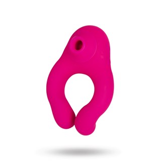 Duo Vibrating Cock Ring With Air Pressure - Pink