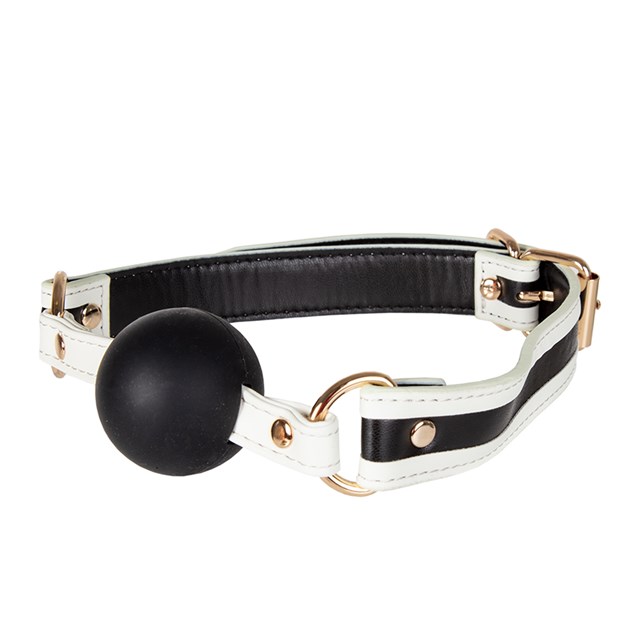 Glow-in-the-Dark Gag - Hvid/Sort/Guld