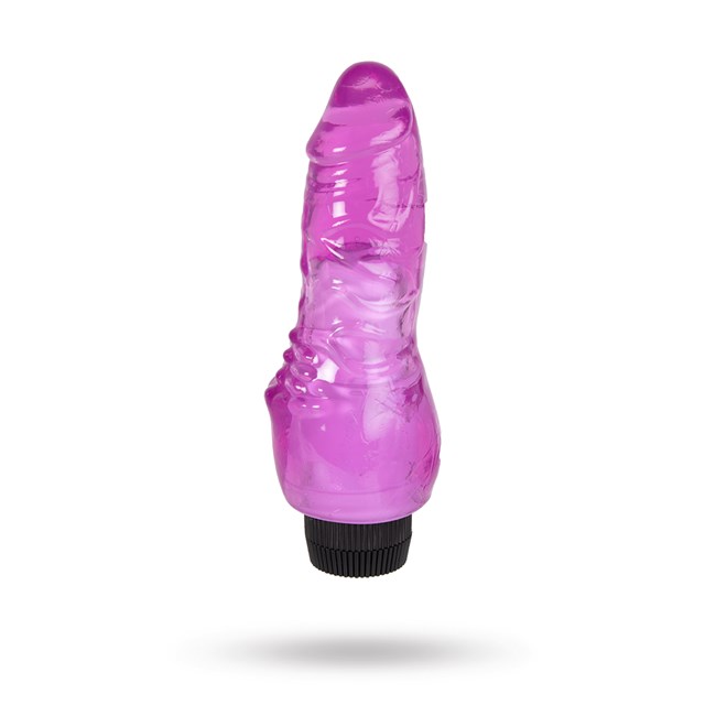 18cm Realistic Vibrating Dong with Clitoris Stimulation - Lilla