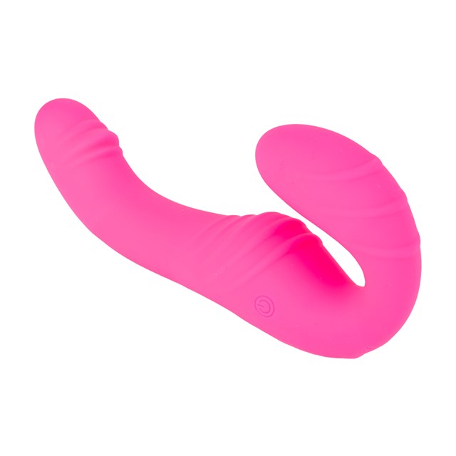 Triple Vibration Strap-On Vibrator Wireless Remote - Pink