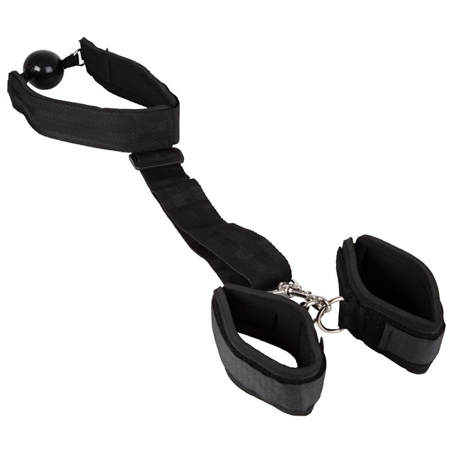 Ball Gag with Wrist Restraints - Sort