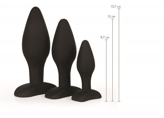 Sort Silikone Buttplug Sæt