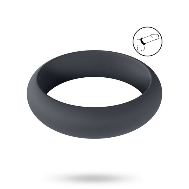Wide O Silicone Cockring - M - 35mm - Black