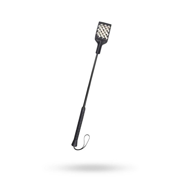 Square Spot Ridepisk med Nitter - Sort