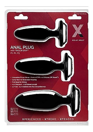 Finger Grip Anal Plug Begyndersæt - Sort