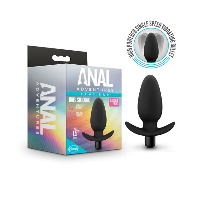 Anal Adventures Platinum - Silicone Saddle Plug - Sort