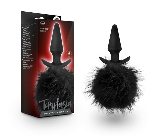 Bunny Tail Pom Plug - Black