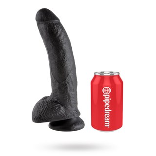 Dildo Med Pung 26 Cm - Sort