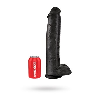 Dildo Med Pung 42 Cm - Sort