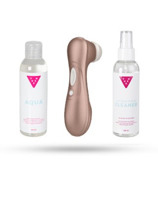 Sæt Med Satisfyer Pro 2 + Vuxen Aqua Glidecreme & Toy Cleaner 2x150 Ml