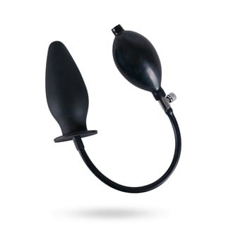 True Black Inflatable Anal Plug