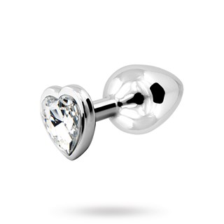 Loving Heart Medium Plug  - Silver/clear