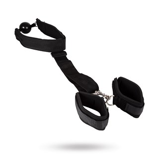 Ball Gag With Wrist Restraints - Sort